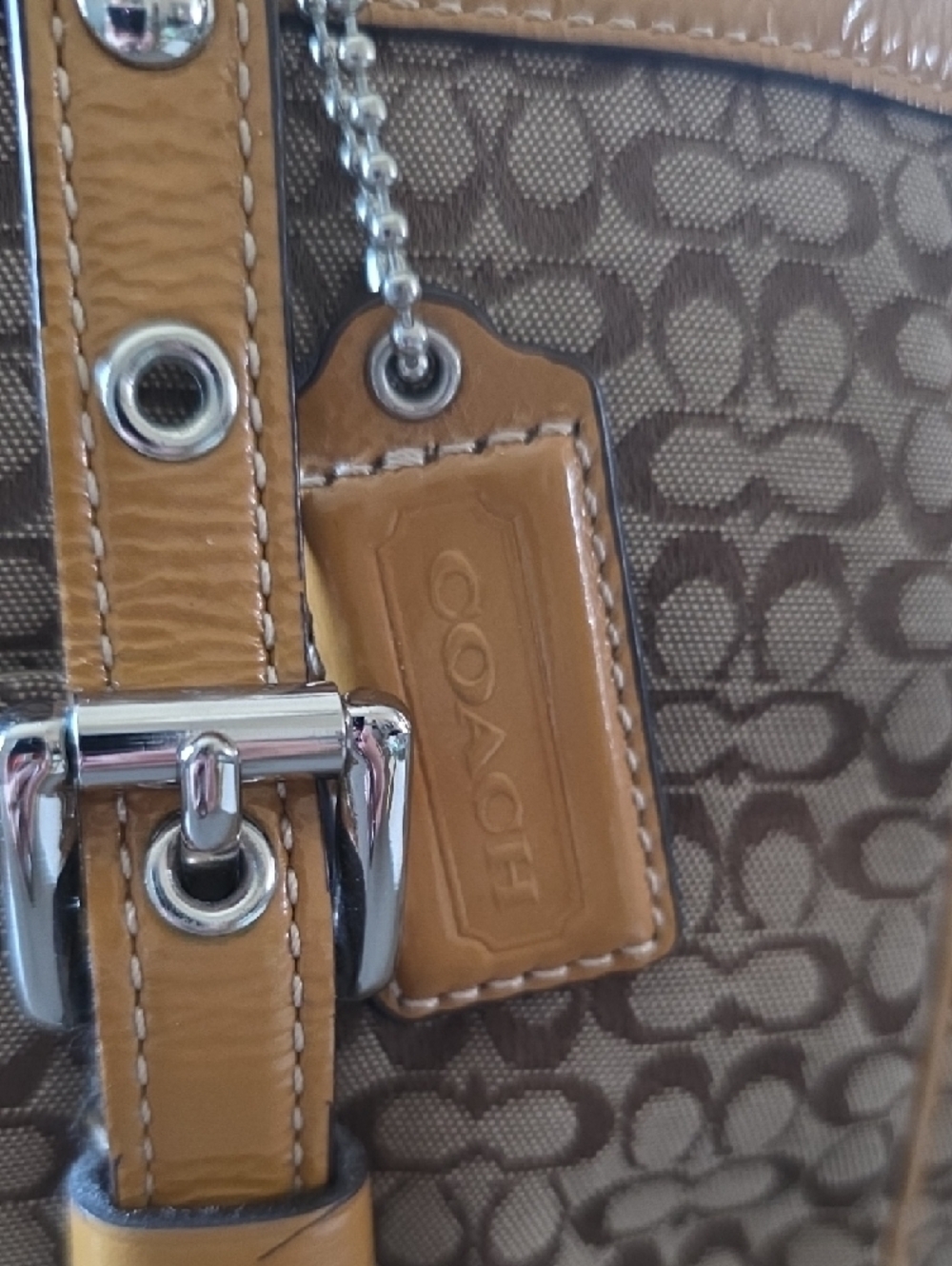EUC Coach Brown Signature Small C Small Tote - Picture 2 of 12